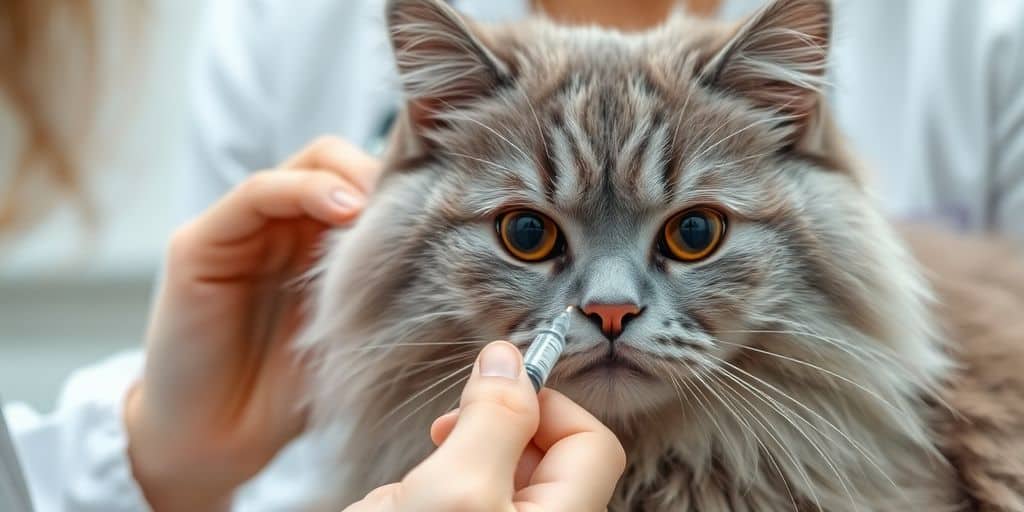 Katze erhält Impfung vom Tierarzt